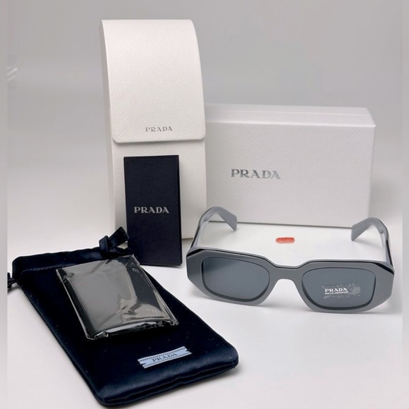 Prada Accessories - Prada - Sunglasses Symbole PR17WS - Marble Grey / Black, NIB 49-20-145